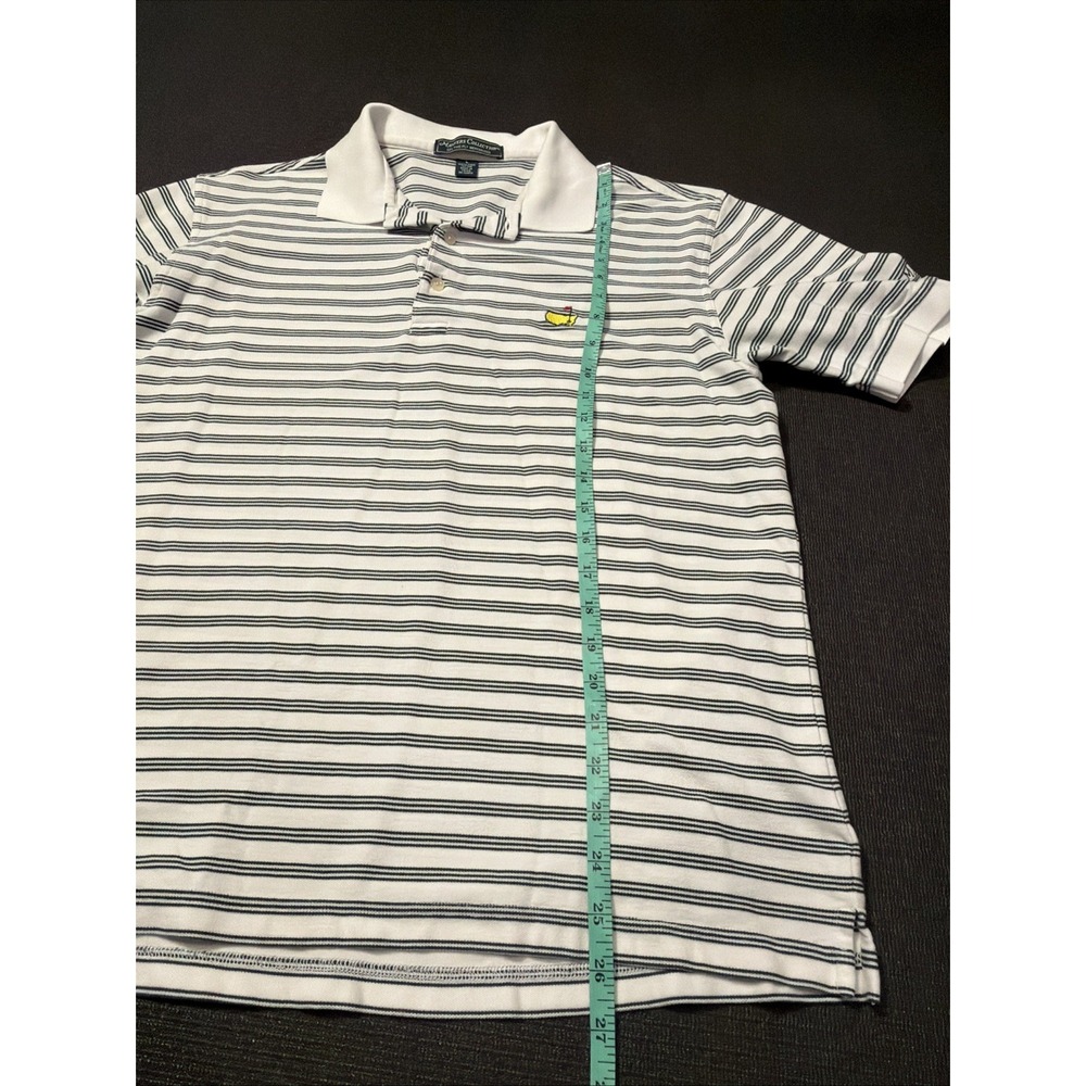 Masters Collection Men's 60's 2-ply Mercerized Polo Shirt Large Green Striped - Picture 5 of 6